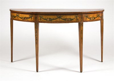 Lot 1450 - George III Decorated Mahogany and Satinwood...