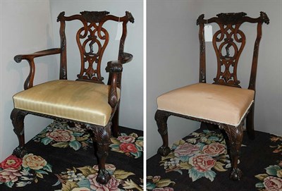 Lot 4482 - Three George III Style Mahogany Chairs...