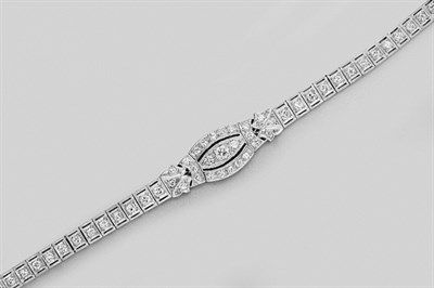 Lot 134 - Diamond and Synthetic Sapphire Bracelet