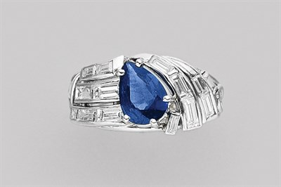 Lot 375 - Sapphire and Diamond Ring