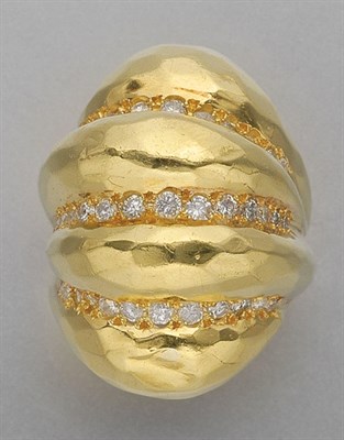 Lot 107 - Gold and Diamond Bombe Ring