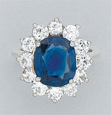 Lot 235 - Sapphire and Diamond Ring