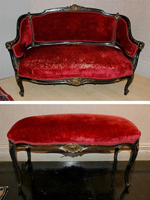Lot 3570 - Rococo Revival Parcel Gilt and Ebonized...