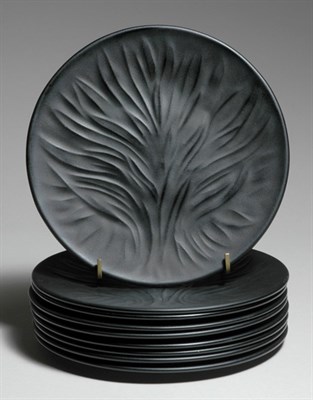 Lot 3463 - Set of Nine Lalique Frosted Glass Algues...