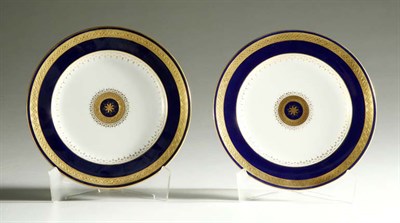 Lot 3727 - Set of Twelve Mintons Gilt and Cobalt...