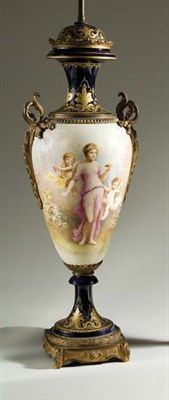 Lot 3627 - Sevres Style Gilt-Bronze Mounted Porcelain...