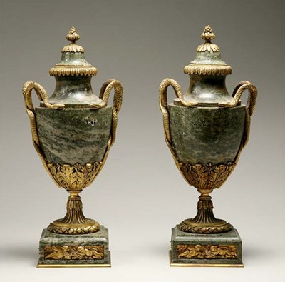 Lot 4460 - Pair of Neoclassical Style Gilt-Metal Mounted...