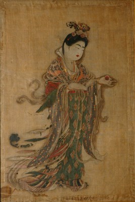 Lot 280 - Tang Style Painting of a Woman Meiji Period...