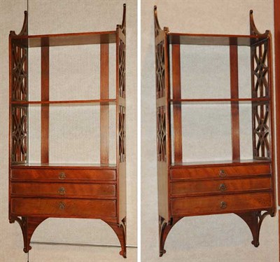 Lot 1457 - Pair of George III Style Mahogany Hanging...