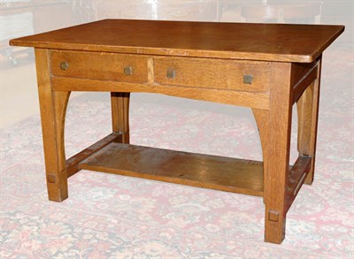 Lot 3742 - Limberts Arts and Crafts Oak Library Table The...