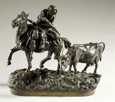 Lot 3662 - Russian Bronze Equestrian Group After a model...