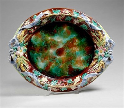 Lot 3355 - George Jones Majolica Platter Of oval form,...