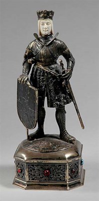 Lot 3239 - German Sterling Silver and Carved Ivory Figure...