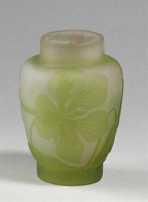 Lot 3454 - Galle Acid Etched Cameo Glass Cabinet Vase Of...