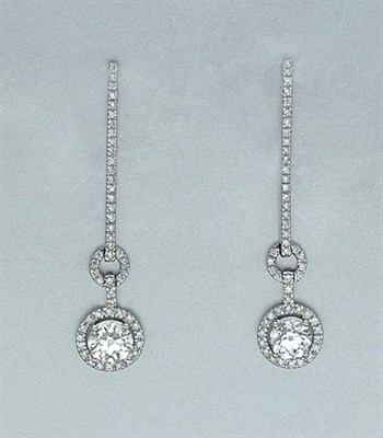 Lot 238 - Pair of Diamond Pendant-Earrings