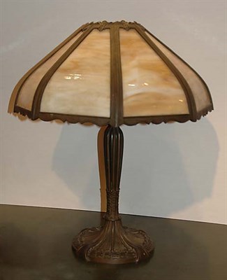 Lot 3526 - American Slag Glass and Metal Lamp Height...