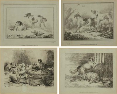 Lot 82A - T. Vivares [IMAGES OF DOGS] Four soft-ground...