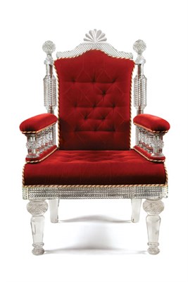 Lot 3504 - Osler Style Cut Glass Throne Chair Last...