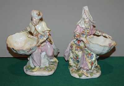Lot 3699 - Pair of Meissen Style Porcelain Single Salts...
