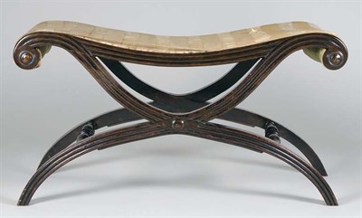 Lot 3710 - Regency Style Upholstered Mahogany Bench...