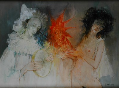 Lot 57 - Jean Jansem French, b. 1920 Pierrot, Columbine...