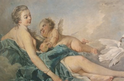 Lot 1073 - Manner of Francois Boucher Venus and Cupid Oil...