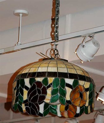 Lot 4422 - Tiffany Style Leaded Glass Ceiling Light