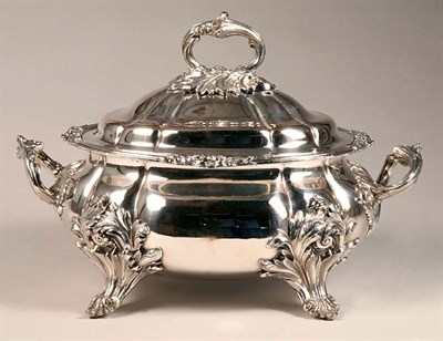 Lot 1376 - George III Style Silver Plated Covered Tureen...