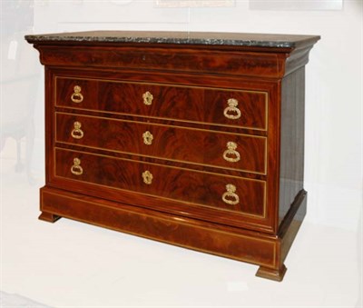 Lot 4509 - Empire Style Marble Top Mahogany Chest of...