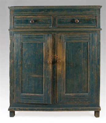 Lot 2246 - Blue Painted Side Cabinet Canadian, mid 19th...