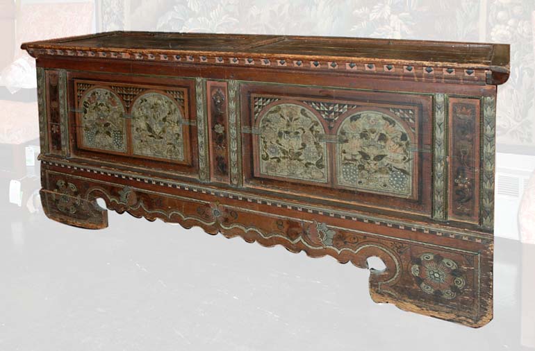 Lot 1277 - Continental Painted Chest Probably German or...