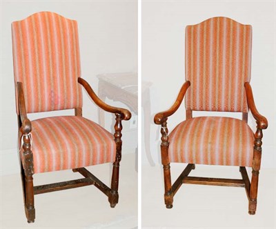 Lot 4366 - Pair of Baroque Style Walnut Library Chairs