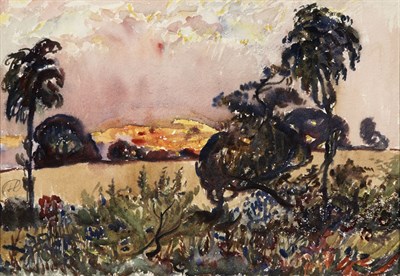 Lot 2437 - Richard Hayley Lever 1876-1958 Sunset in...
