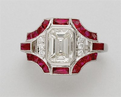 Lot 340 - Diamond and Ruby Ring
