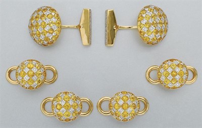 Lot 349 - Yellow Sapphire and Diamond Dress Set