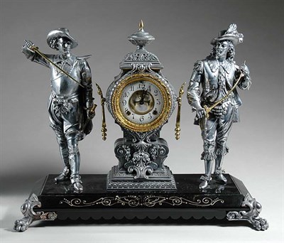 Lot 3645 - Ansonia Clock Co. Pewter, Gilt-Metal and Slate...