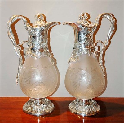Lot 3227 - Pair of Victorian Style Silver Plate Mounted...