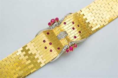 Lot 49 - Gold, Ruby and Diamond Bracelet