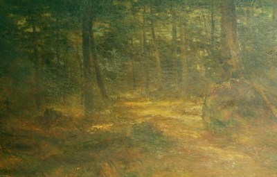 Lot 1062 - American School 19th Century Forest Interior...