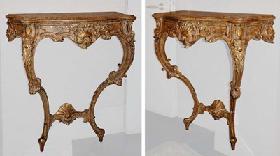 Lot 4192 - Pair of Louis XV Style Painted Consoles Height...