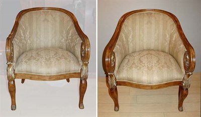 Lot 4497 - Pair of Empire Style Parcel Gilt Fruitwood...