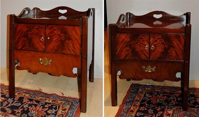 Lot 4405 - Pair of George III Style Mahogany Bedside...