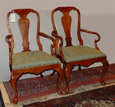 Lot 4285 - Set of Ten Queen Anne Style Walnut Dining...