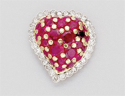 Lot 124 - Ruby and Diamond Heart Slide