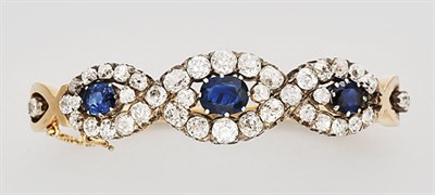 Lot 382 - Antique Sapphire and Diamond Bangle