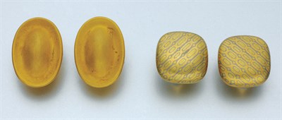Lot 59 - Pair of Gold and Tricolor Gold Earclips