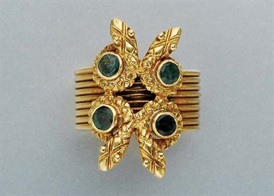 Lot 254 - Gold and Emerald Band Ring