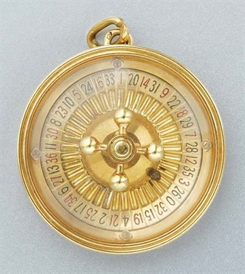 Lot 60 - Gold and Crystal Roulette Pendant