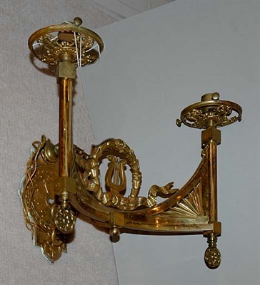 Lot 3430 - Pair of Empire Style Gilt-Metal Two-Light...