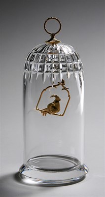Lot 4336 - Steuben Glass Bird in a Cage